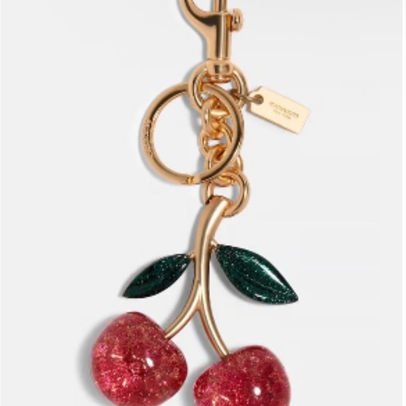 Coach Accessories - Coach Gold Cherry Keychain